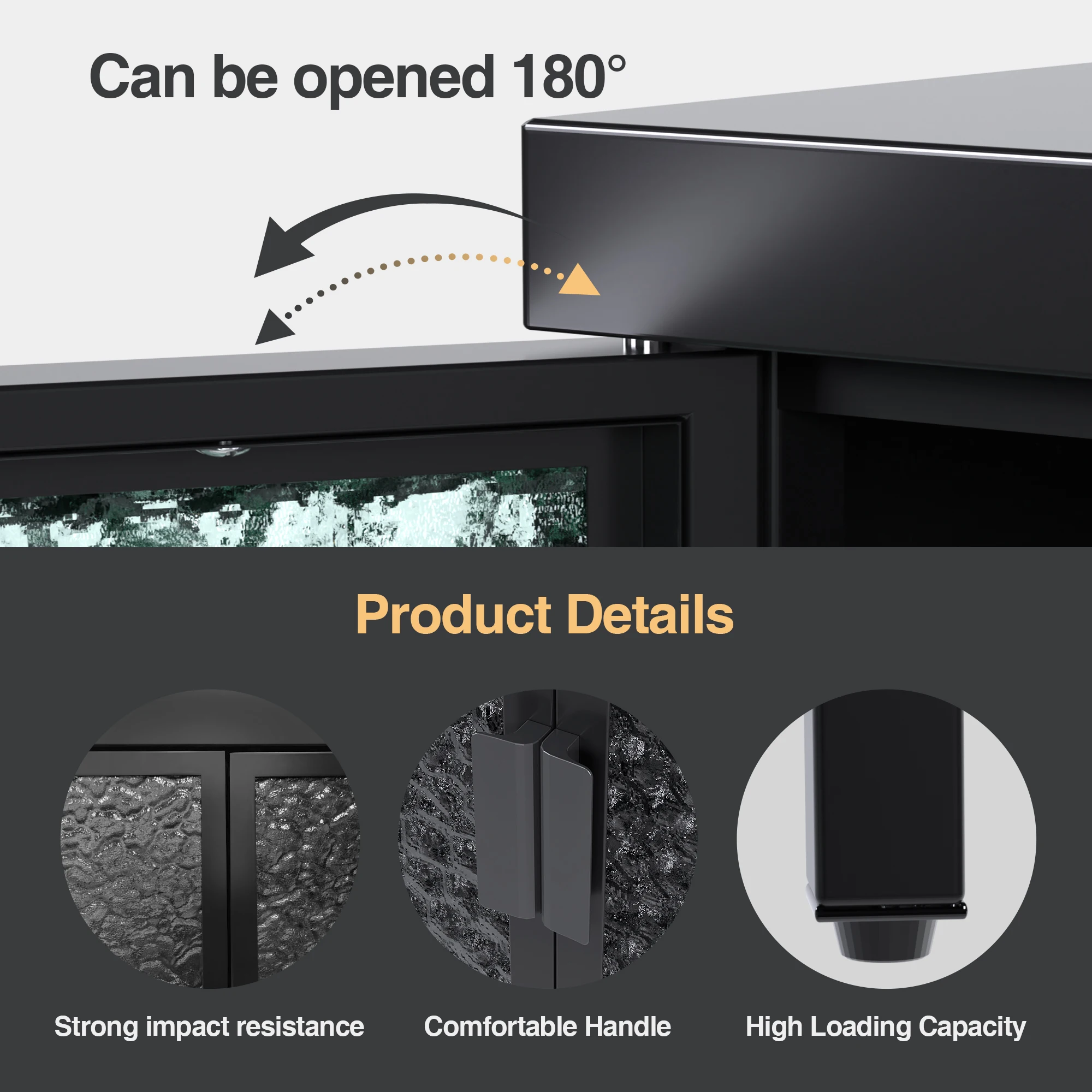 Adjustable Shelf 2 Glass Doors Multi-functional office metal storage cabinet Kitchen Storage Cabinet, Wine Bar Cabinet