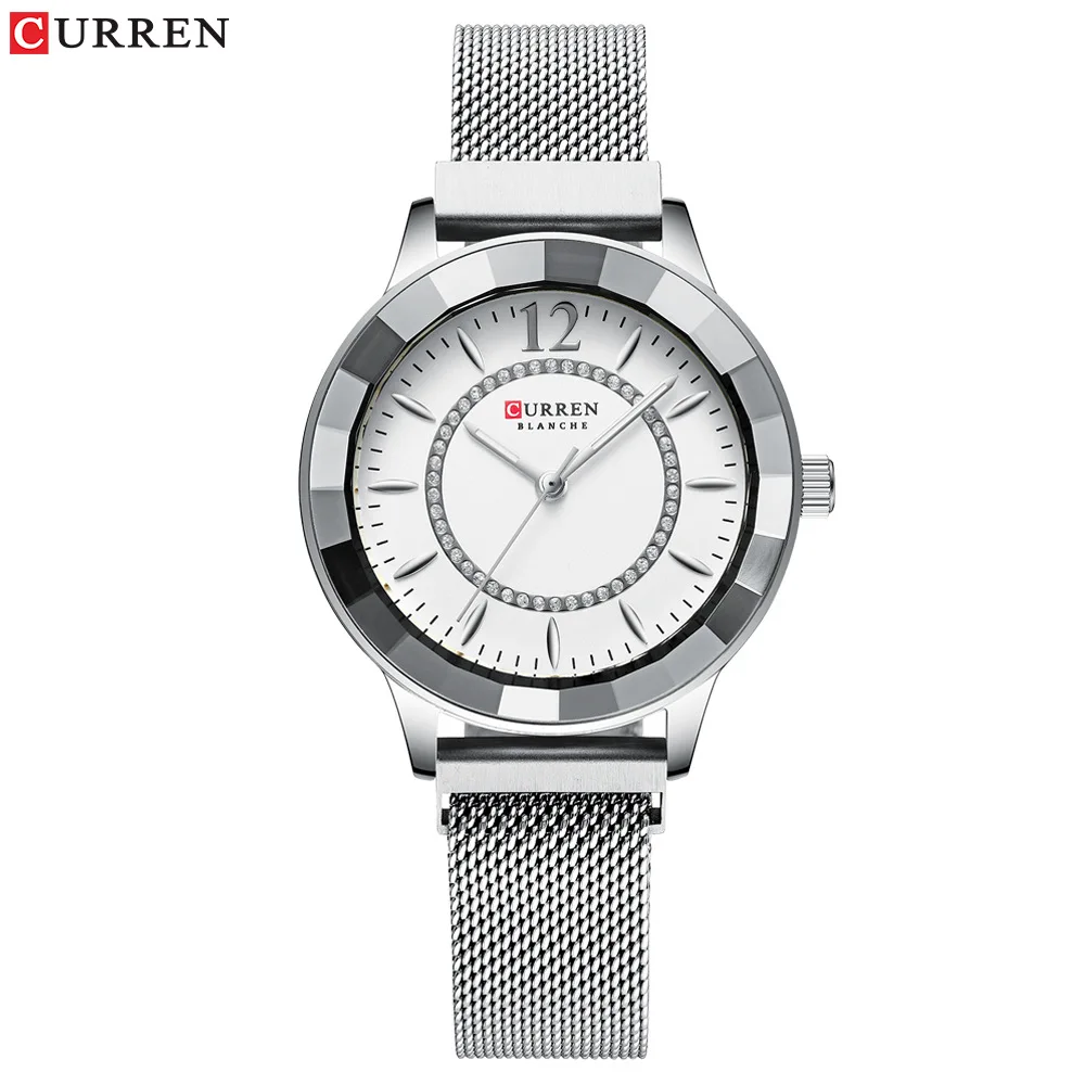 Curren C9066L Ladies Magnet Mesh Band Fashion Diamond Watches with stock watch made in China