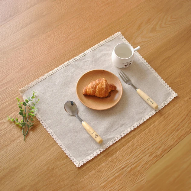 
Оптовая продажа на заказ кружевные белые салфетки ткань полиэстер хлопок салфетка офисная кофейная горка 