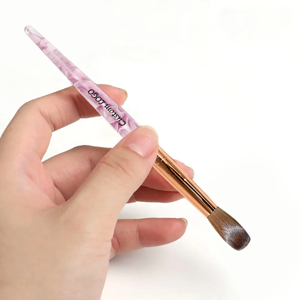 Purple Marble Acrylic Nail Brush 100% Kolinsky Hair Oval Pinched Custom Nail Brush Box Different Sizes  for Acrylic Powder