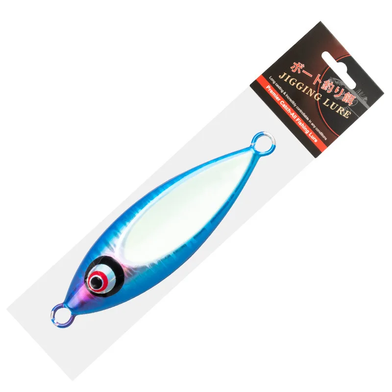 New OEM 80g 100g Slow pitch jigging lures fishing shore casting glow UV lead jigs