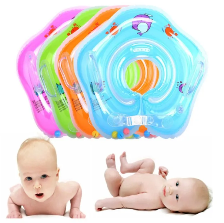 Swimming Pool Bath Neck Double Baby Infant Air Bags Floating Inflatable Ring Built-in Belt-Green Stable Flexible For Babies