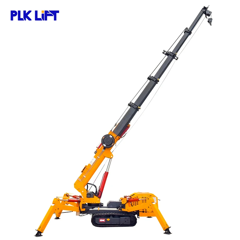 PLK china telescopic mini spider crane heigh efficiency construction machine