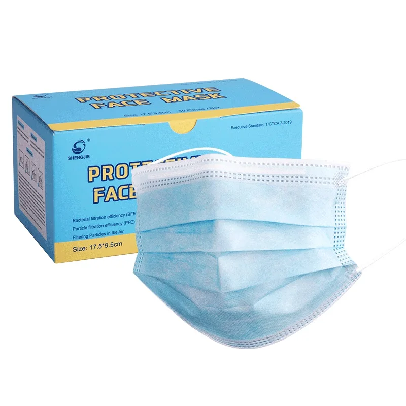 
Model P Protective Disposable 3 ply Civil Mask Wholesale Factory Blue/white Price Non-woven Daily 