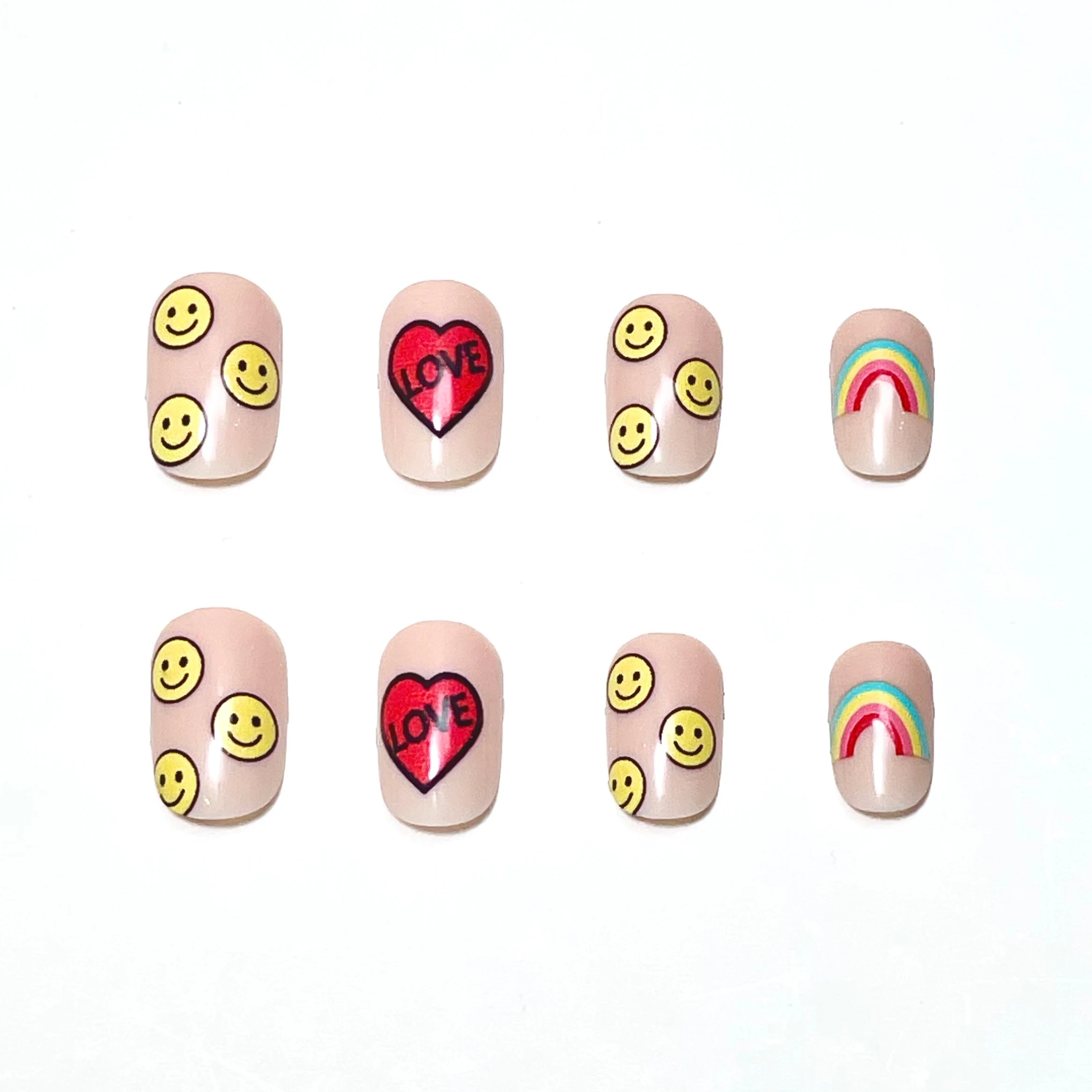 Lovely Cute Coffin Pattern ABS Material Press-On Nail Set 24pcs Artificial Fingernails Manicure for Girls Wholesale Available