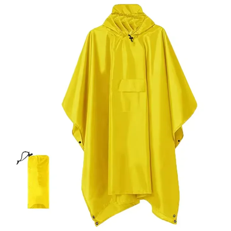 Factory supply PVC polyester waterproof adult reusable raincoat poncho with hood for Outdoor