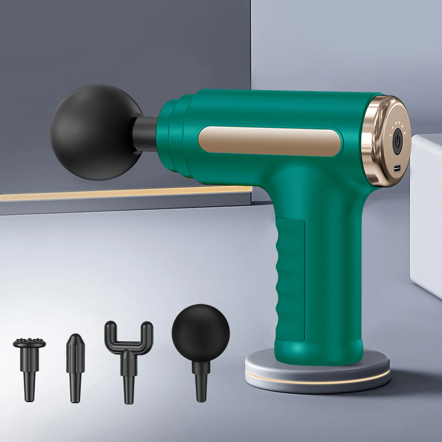 Factory Outlet Smart Wireless 4 Head Mini Massage Gun Health Care Multifunctional Gun Massage