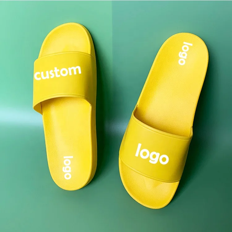 Customized PVC Slippers Designer Summer Indoor Outdoor Fashion Comfortable Non-slip Flat Flip Flops Slides Slippers