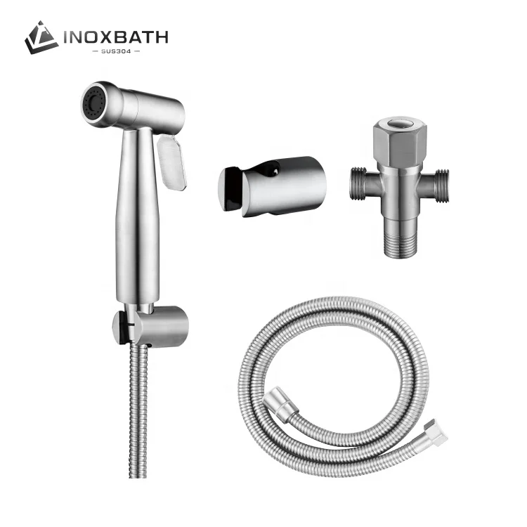Stainless steel hand held bidet spray for toilet and baby cloth diaper sprayer shattaf set muslim shower