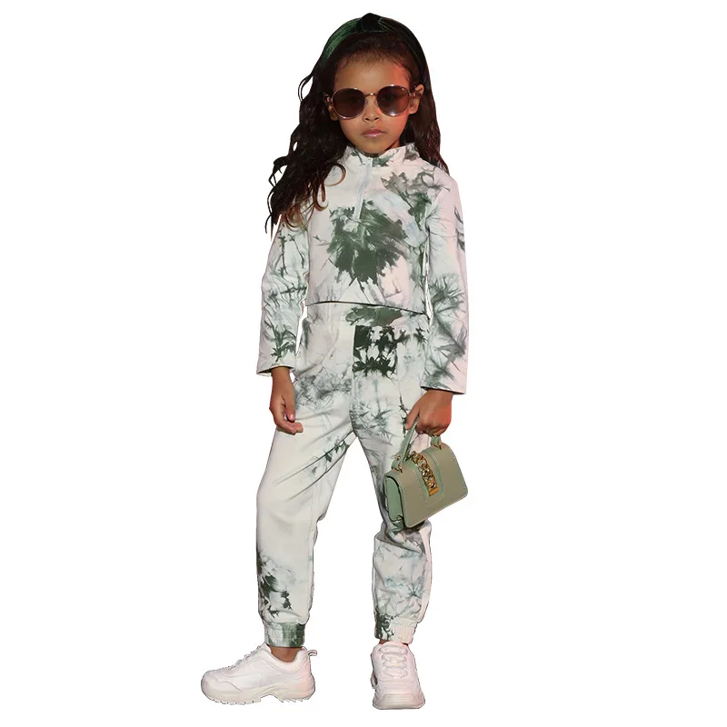  Autumn tie dye long sleeve pants mommy and me outfits family matching sets mom