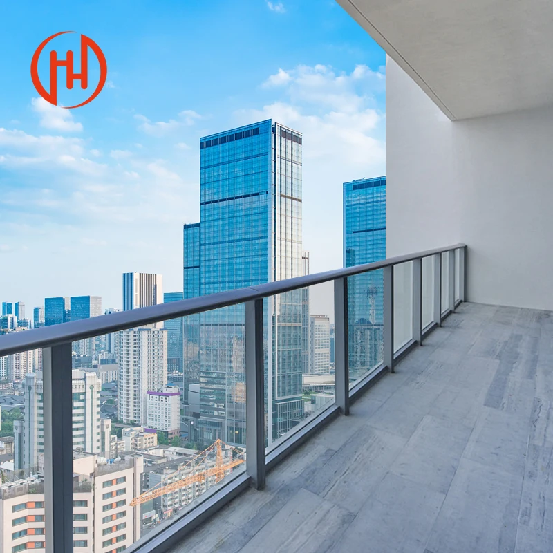 Wholesale Customized High Quantity Outdoor Glass Balustrade Railing Stainless Steel Glass Railing Glass Balcony Aluminum Railing