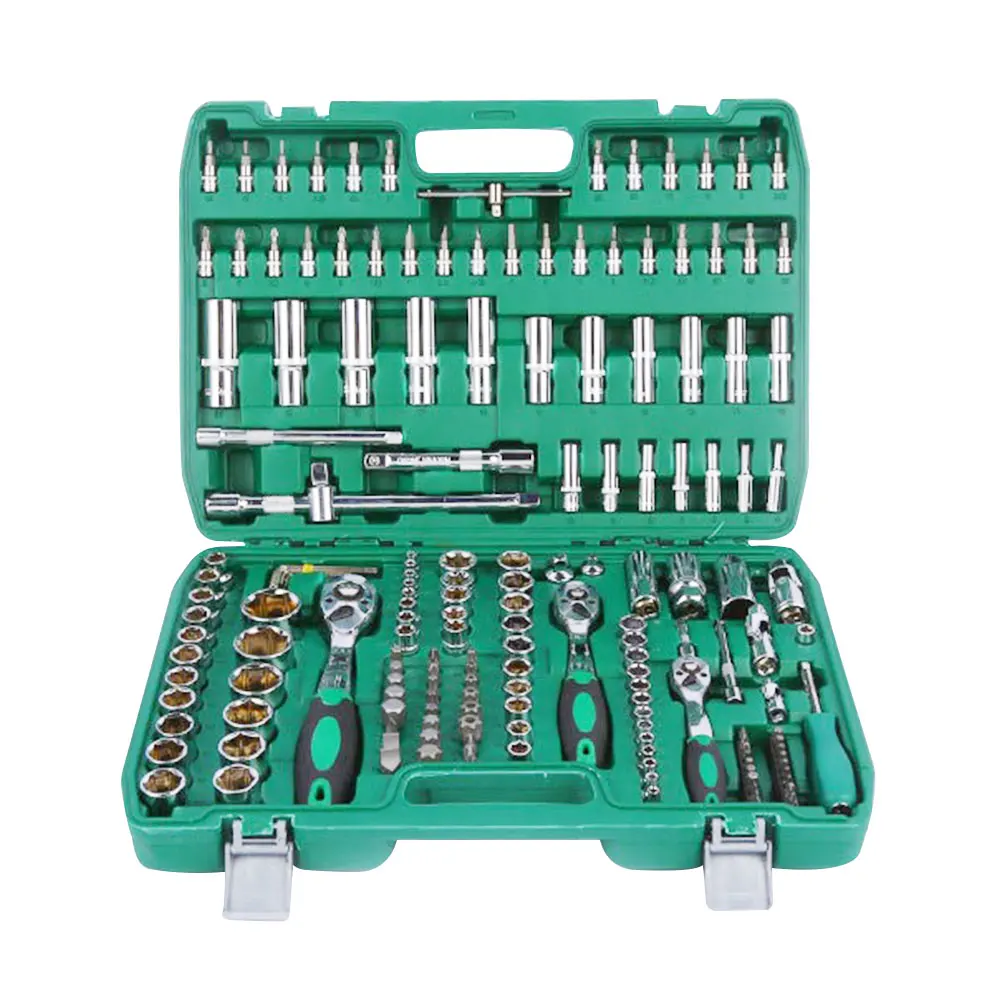 46 Pieces 1/4 Inch Industrial Grade Socket Ratchet Wrench Set with Socket Set Metric and Extension Bar