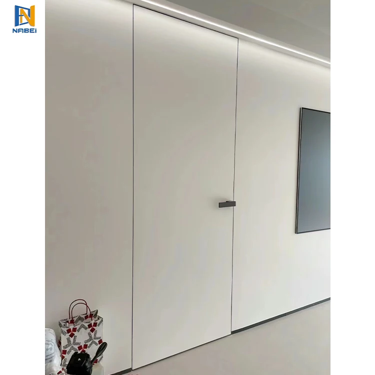 Factory Wholesale Price High Quality Entrance Hidden Aluminum Frame Wooden Door Secret Room Embedded Wall Invisible Door