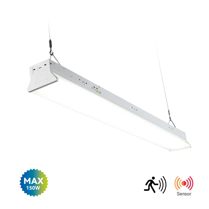 0-10V Dimming 8FT 2.4M 150W Linkable ETL CETL DLC5.1 Premium Emergency Motion Sensor Wide LED Linear Strip Shop Light Fixture
