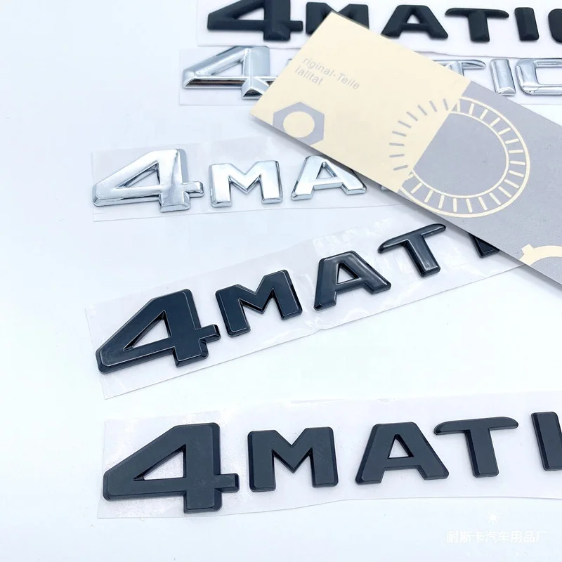3D ABS New Brand 4MATIC Car Logo Stickers Rear Trunk Emblem Badges For Mercedes C63 C200L