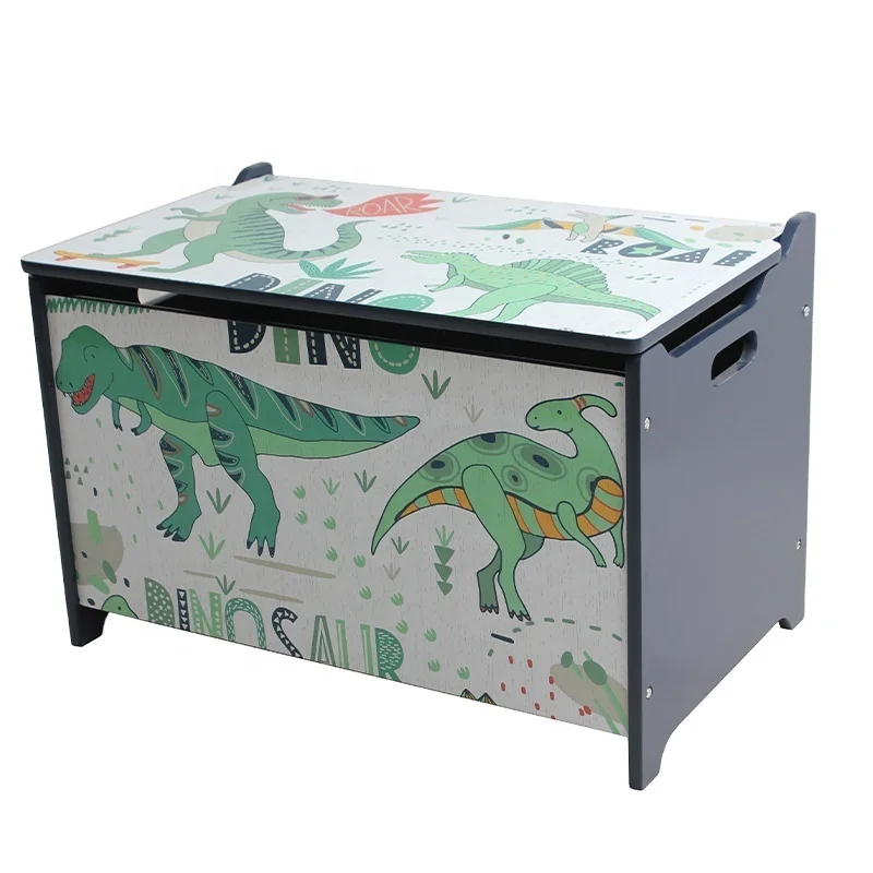 Toffy & Friends Water Paint Wooden Children Storage Chest with Safety Lift in Cartoon design