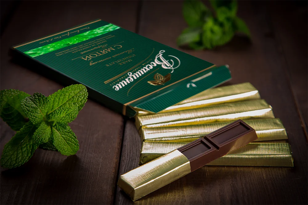
Dark chocolate with mint in bulk 