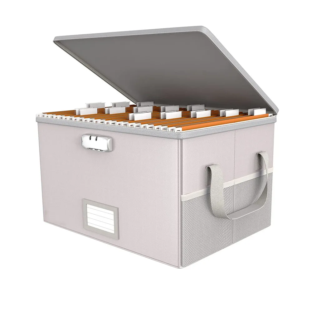 Fireproof and Water-Resistant File Storage Case with Lock File Storage Box Organizer Safe for Important Documents