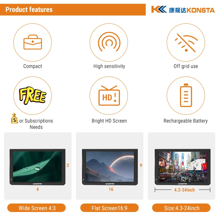 D12 Low Price Rechargeable DvD-t2 Car Lcd 12 Mini Pour Tv Portable Television