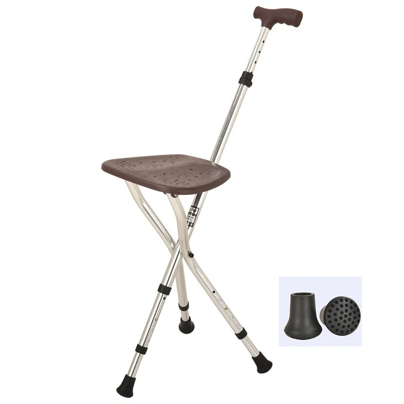 Real price Factory Directly Foldable Outdoor Travel Folding Stool Crutch Chair With Seater