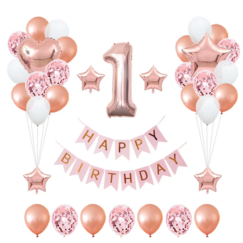 Счастливый kindergeburtstag Deko Hapy на день рождения Feliz в честь Letra Por cumplea ОС Decoracion Mujer Arco Globos Fiesta De cumpleaos
