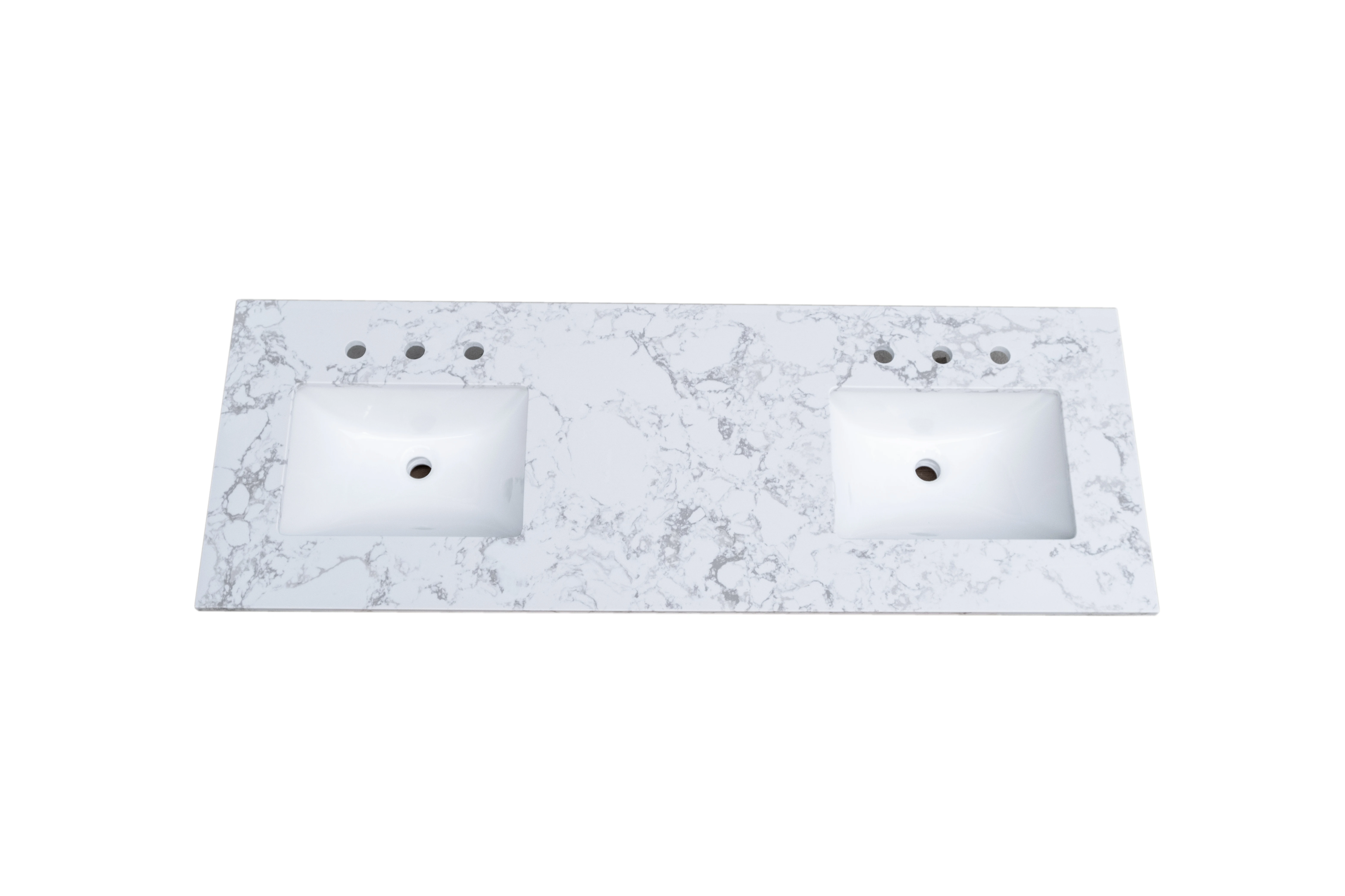 Montary overseas warehouse factory price carrara white artificial marble bathroom vanity top