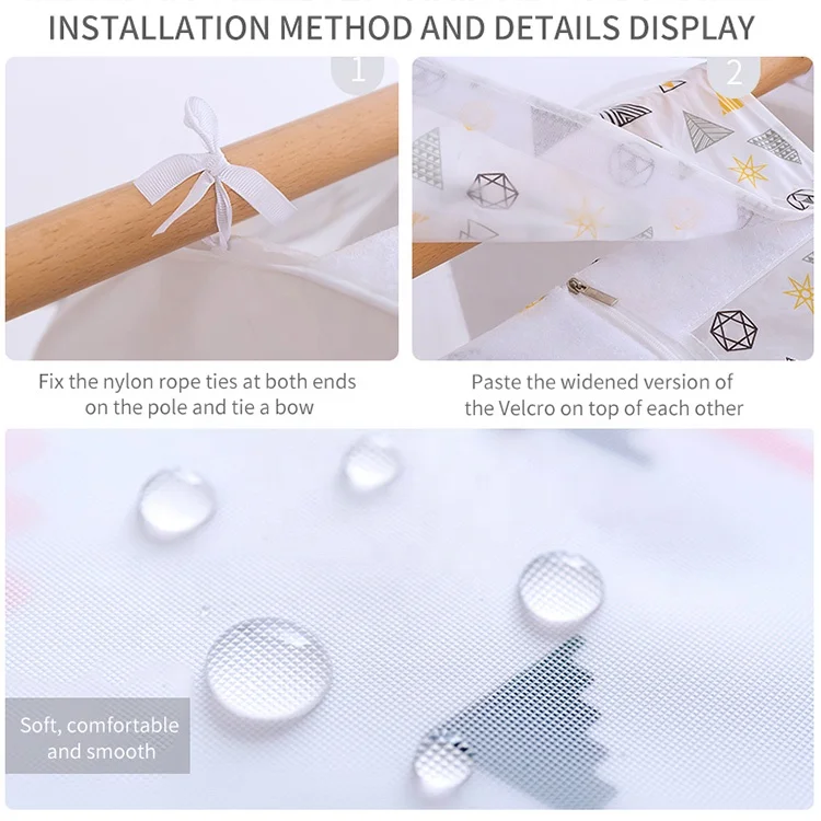 Customised garment bag for clothing white garment bag transparent golden supplier garment bag suit cover