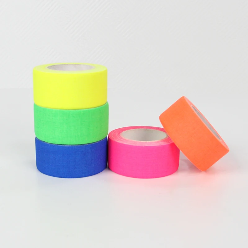 Low Price No Fluorescent Self Adhesive Glowing Neon Gaffer Tape Neon Fluorescent Spike Gaffer Tape