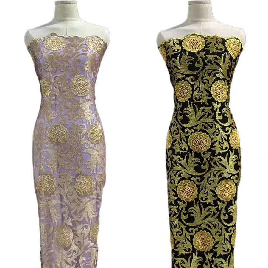 Market In Dubai African Guipure Embroidery Austrian White Lace Fabric For Wedding Dress