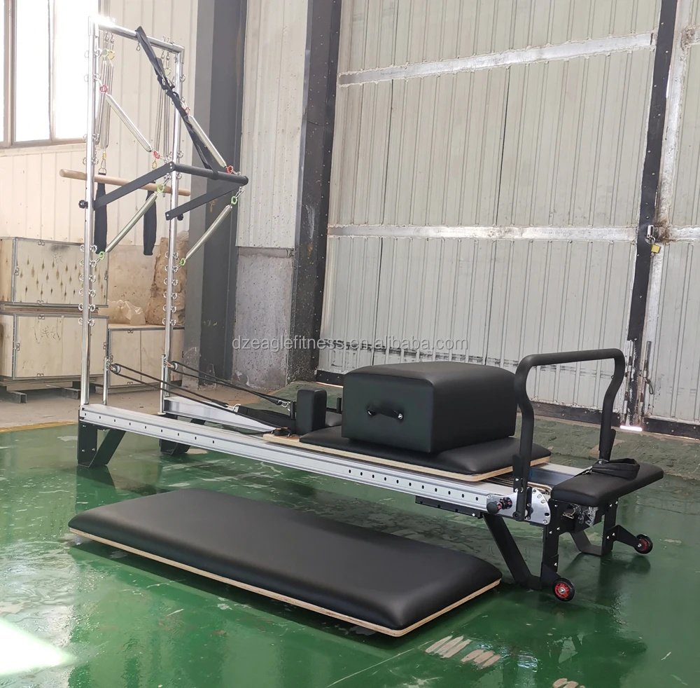 Commercial Pilates Aluminium Reformer with Half Trapeze