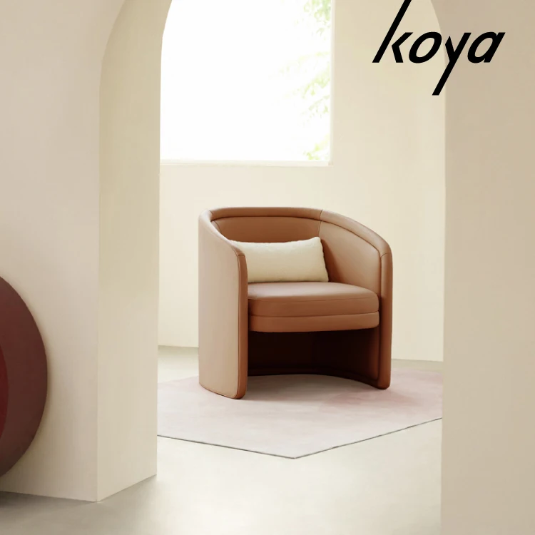 Modern luxury french arm chair design lounge chair leather living room barrel leisure chair