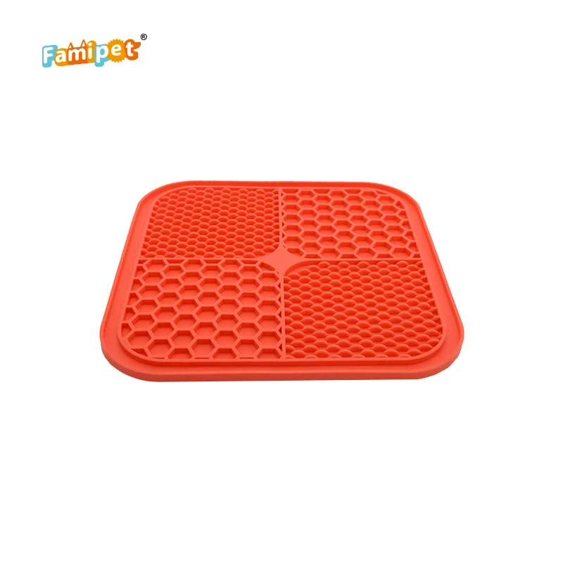 Famipet Wholesale Food Grade Silicone Slow Feeder Pet Dog Lick Mat for Dog Anxiety Relief