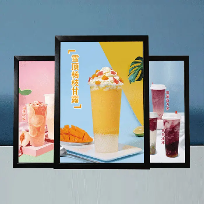 Backlight acrylic light box menu board display anime exhibit slim pizza led light box frame advertising
