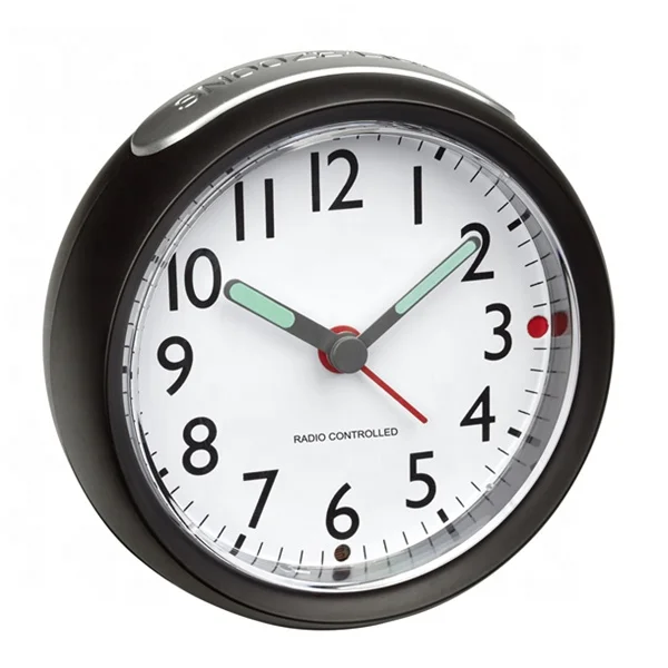 HD-1688 Wholesale Circular Plastic Quartz Alarm Clock with Luminous Dial Blue LED Alarm Clock