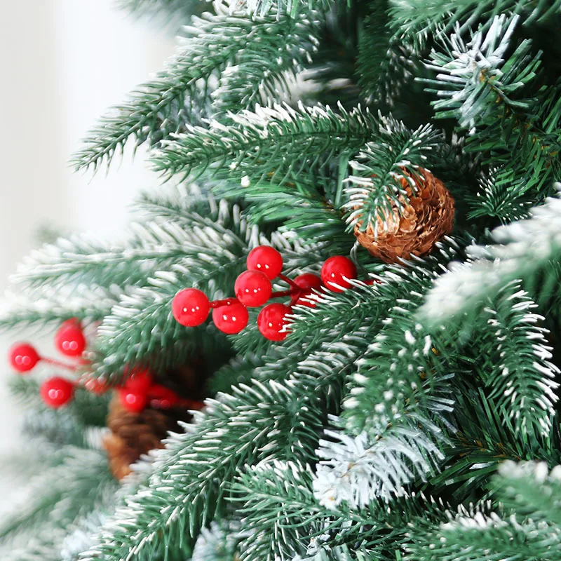 Premium Christmas Decoration Gift Artificial 4FT 5FT 6FT 7FT 8FT 9FT 10FT PE PVC Mixed White Pine Cone Red Fruit Christmas Tree