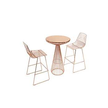 Nordic modern iron bar chair wrought iron garden table wire bar stool set chairs