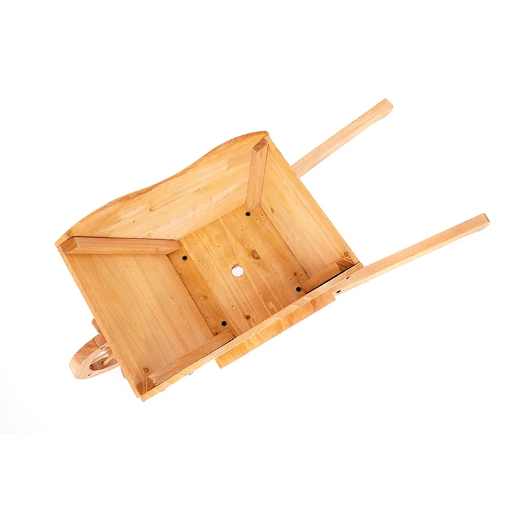 Wheelbarrow Shape Vertical Pot Wooden Planter Wagon Cart Flower Box Display Brown