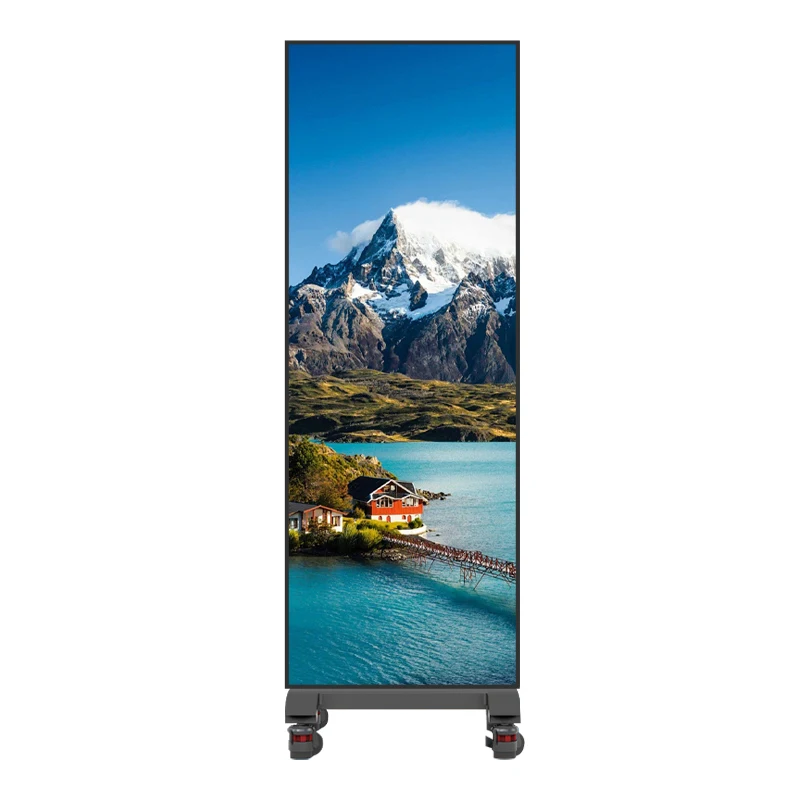 p2.5 p3 p4 LED Screen Indoor Advertising LED Poster Display Screen 4G WiFi USB Movable Mirror Poster Digital Poster Display