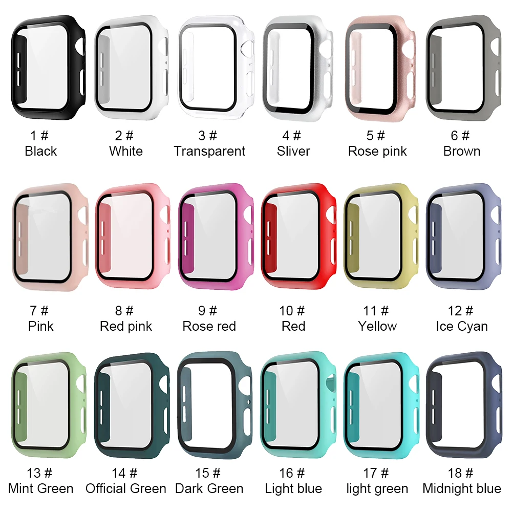 Защитный чехол из поликарбоната и стекла для Apple Watch Series SE/6/5/4/3/2/1 защитный общего назначения iWatch 38