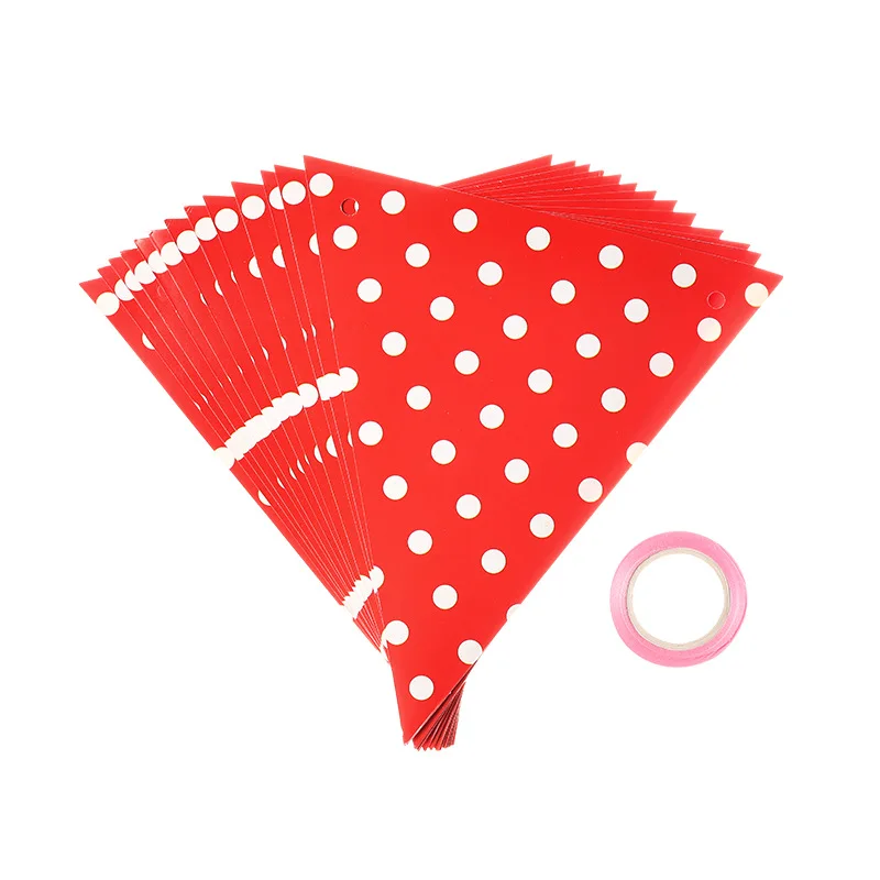 Polka Dot Pattern Reusable Paper Banner Triangular Garland for Party Festival Celebration with Competitive Price
