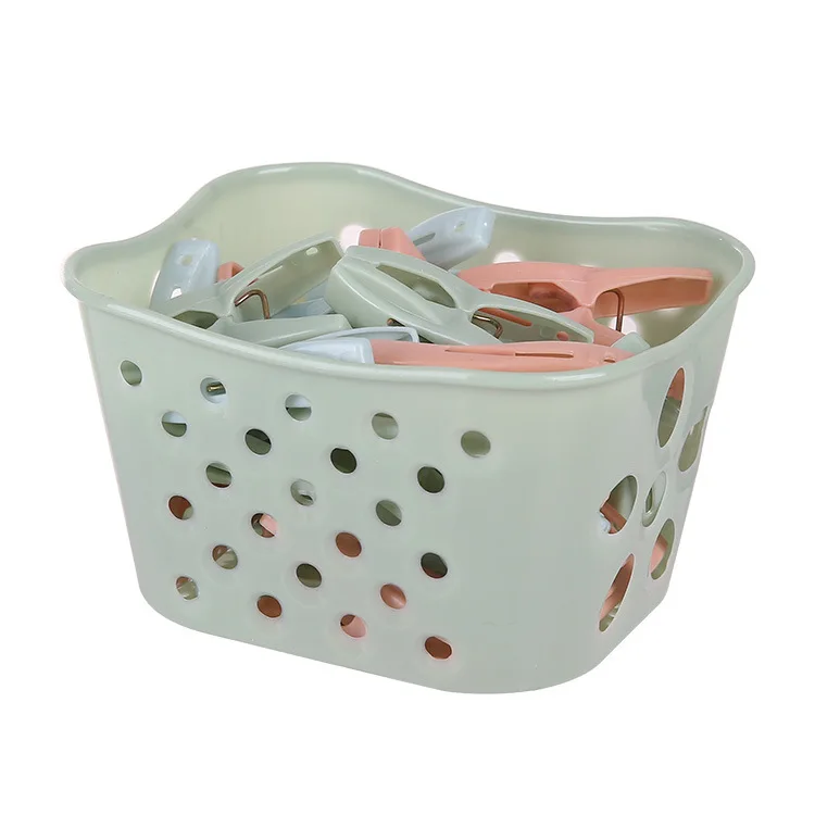 30PCS Clothespins Clothing Clips Pegs With a Basket Durable Windproof Clothes Pins for Clothesline Hangers