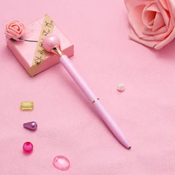 New Design Women Cute Luxury Metal Promotional Pearl Ballpoint Pen with Custom Wedding Gift Logo