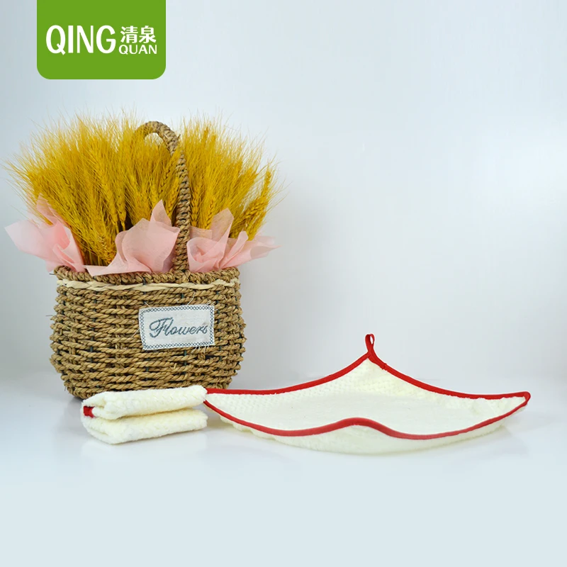 Clearance eco-friendly microfiber kitchen beige napkins towel 30x30 cm kitchen dish towel kitchen cleaning towel