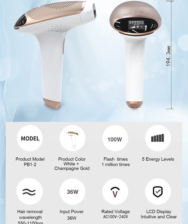 BEPERFECT Multifunctional Hand Held Portable Skin Rejuvenation Face Body Professional Laser Hair Removal Machine