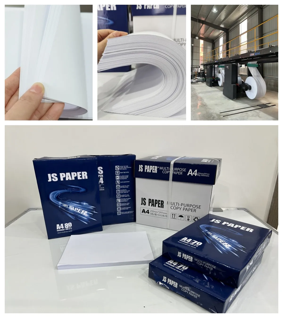 customization multicopy a4 size office white paper hojas de 75 gram 80 70 75 gram 500 sheets bond paper for HP printer