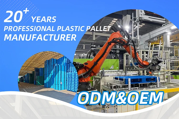 Factory manufacturer heavy duty 48x40 inch industrial HDPE euro stackable plastic pallets with steel reinforcement