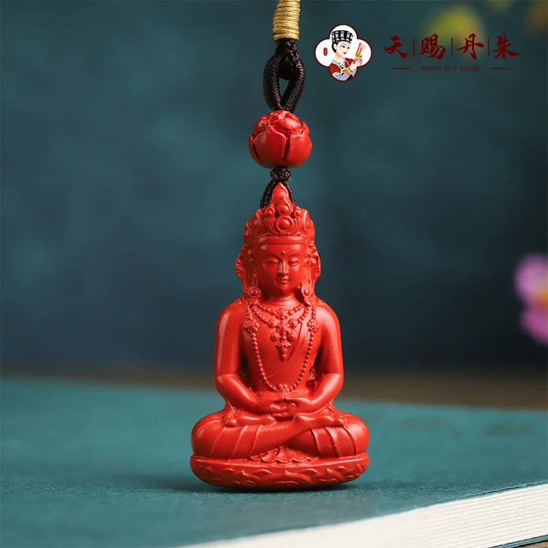 3-8 Wholesale of cinnabar natural pendants by manufacturers classic high content lotus necklaces with red cinnabar