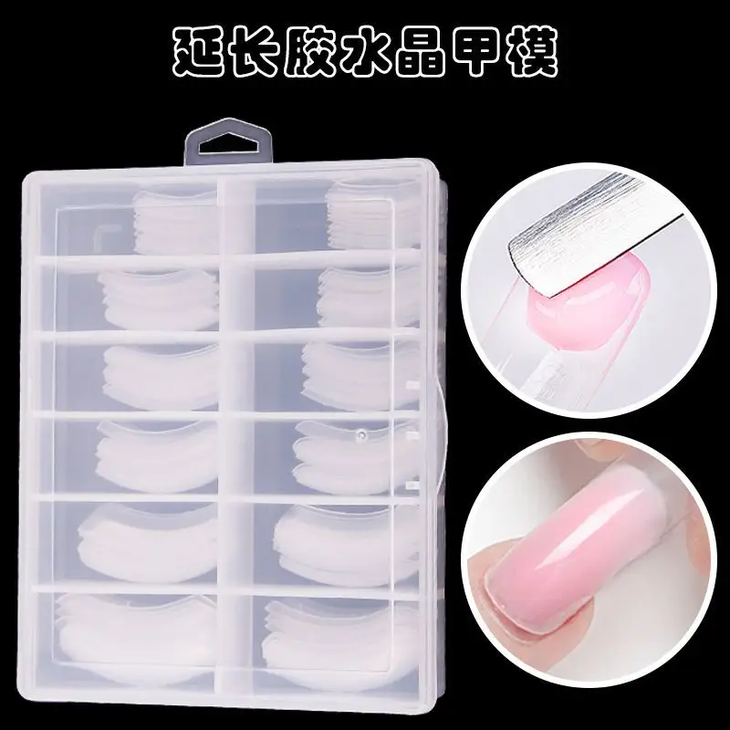 Clear UV Gel Acrylic Nails Mold Artificial Dual Forms System Nail Extension Form Tips Manicure Tool