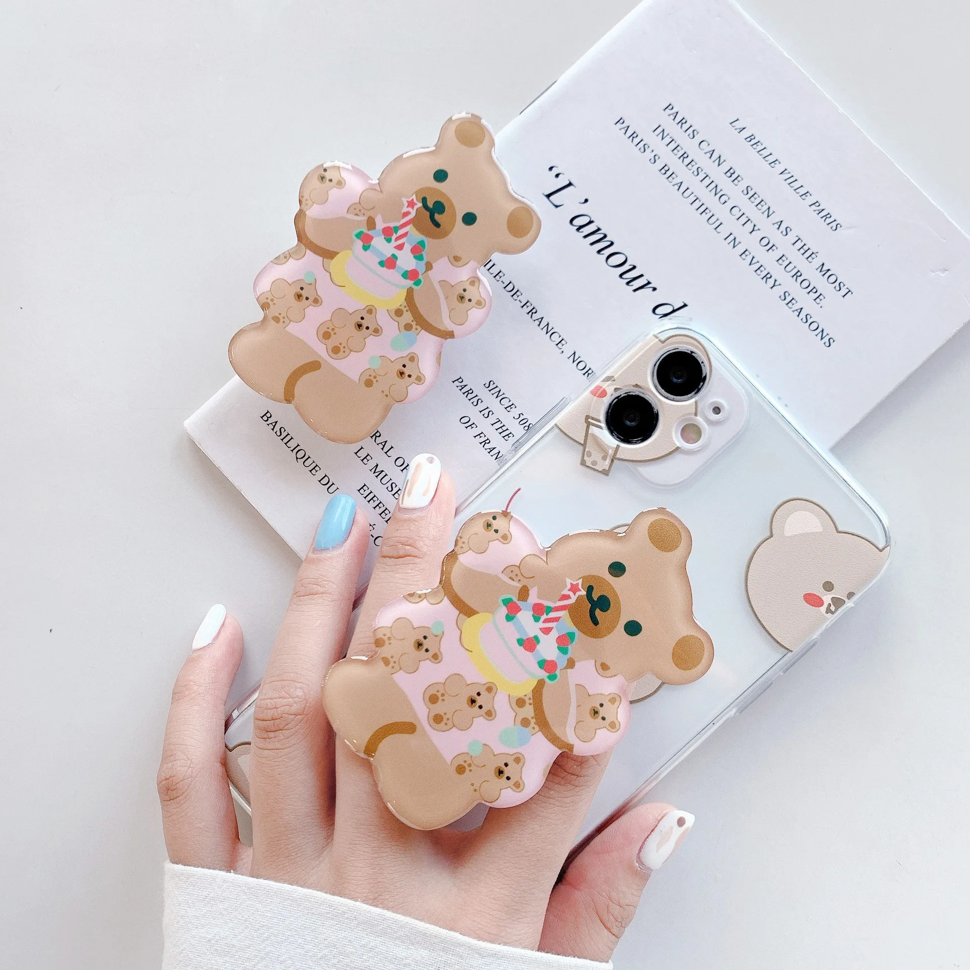 China Factory Sublimation Phone Grip Custom Cute Cartoon Anime Mobile Phone Grip Holder Logo Custom Acrylic Phone Grip