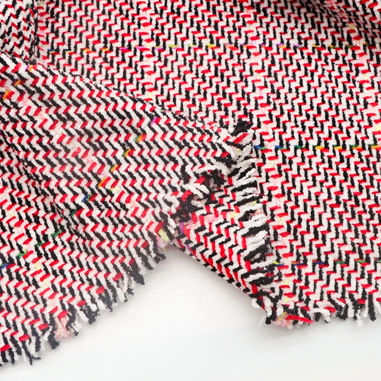 Fantasy candy colorful 100% polyester yarn dyed suit woollen tweed fabric for clothing